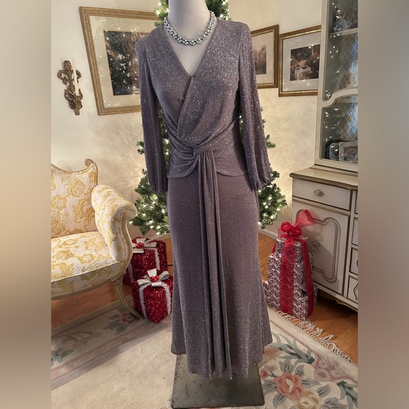 Aqua Dresses & Skirts - Aqua like new Sparkling evening gown fully lin size 8